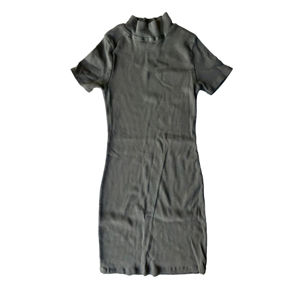 Olive Rib-Knit Dress